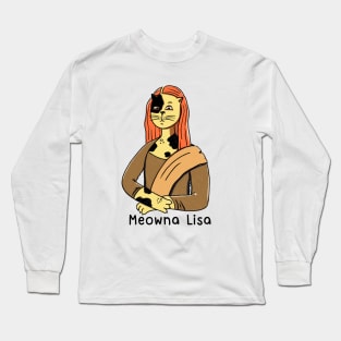 Meowna Lisa: Mona Lisa Cat Long Sleeve T-Shirt